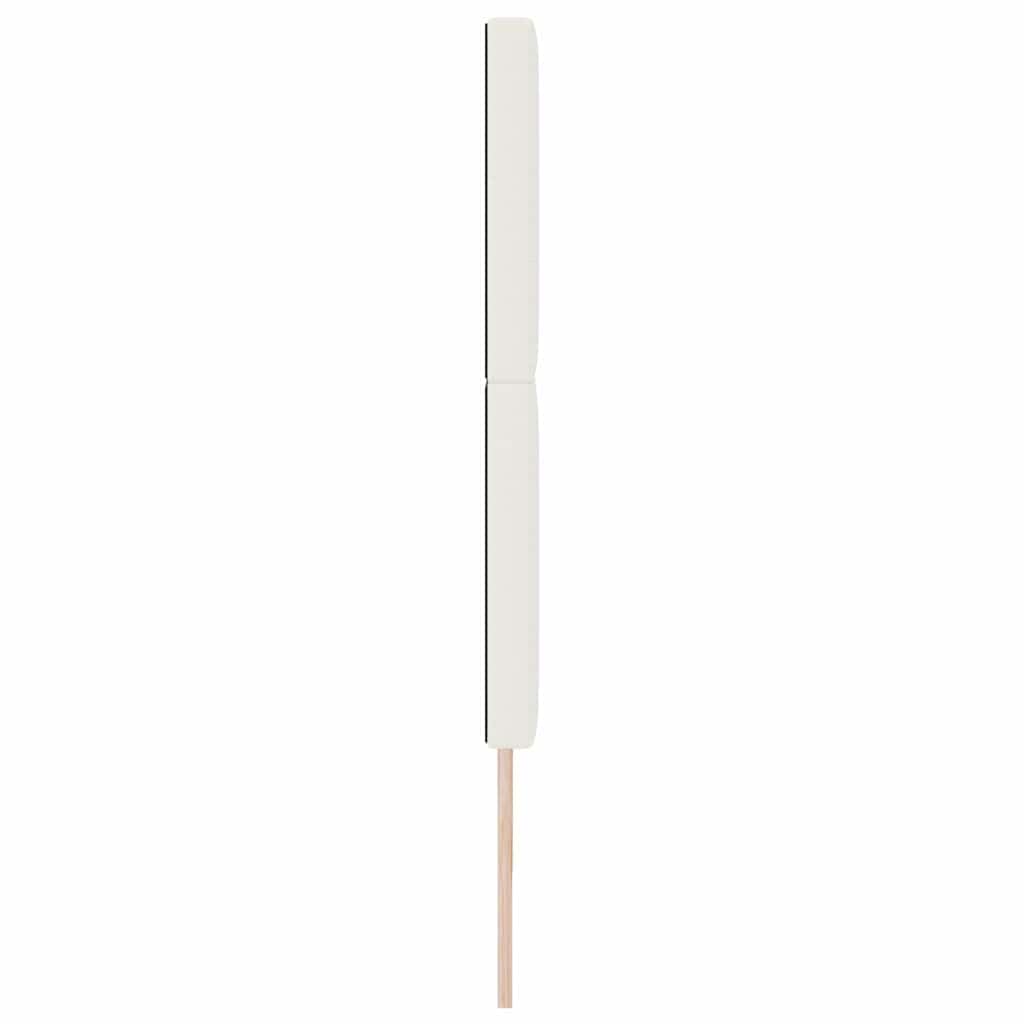 Cabecero crema 200 x 5 x 128 cm regulable en altura de pana y madera maciza de pino diseño moderno robusto y duradero para dormitorio