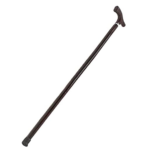 Bengala Indaiá T19 - Ortopédica de Madeira Preta Lisa Com Anel Cabo Tradicional