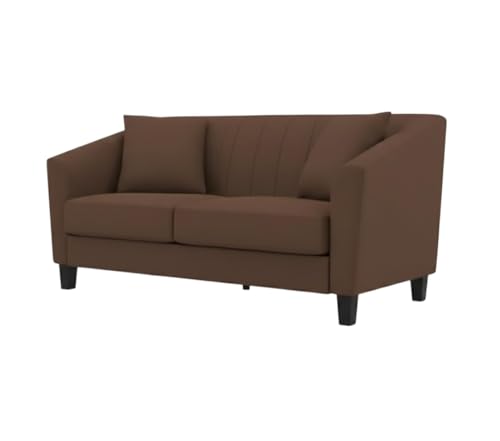 Image of Avion Natalia 2 Seater Sofa Set for Living Room Brown | Modern Fabric Sofa Furniture | 53 Inches Couch for Guests Room Festival Gifts
