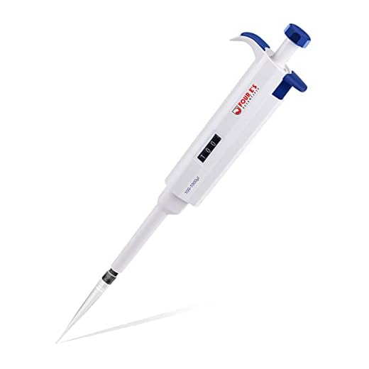 1000uL Micropipette, Four E's Scientific Lab Single Channel Micro Pipettes, 100-1000uL Adjustable Variable Volume