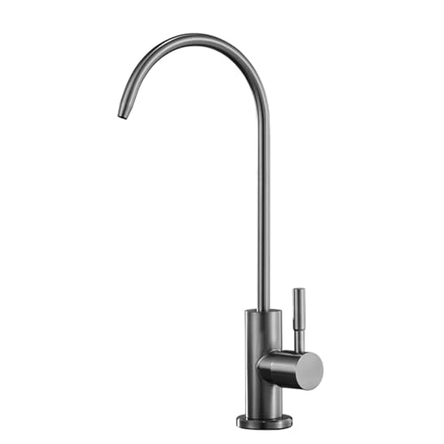 Robinet de cuisine col de cygne gris pour éliminer le calcaire et purifier l'eau de l'évier