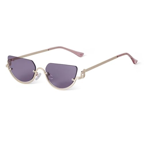 Lunettes de soleil en métal de luxe style semi-cerclée unique