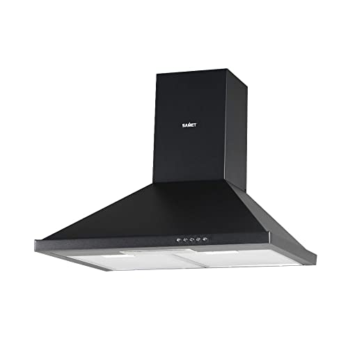 Samet, Cappa A Piramide 60Cm Eolo Color Nero, In Acciaio Inox, Con 3 Livelli Di Potenza, Potenza Motore 135W, Potenza Aspirante 450 M3/H, Con Push Bot