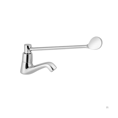Zap NEXTGEN Brass Pillar Cock with Elbow Handle | Chrome Finish Tap for Bathroom Wash Basin & Kitchen Sink | Full Brass Body Tap