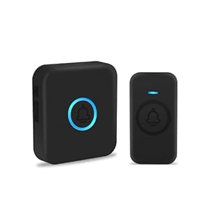 Wireless Doorbell, Mini Waterproof Doorbell 1 Receiver + 1 Button, with 60 Chimes 5 Levels Volume and LED Flash, 1000ft Range Door Bell for Home Office Classroom Hospital