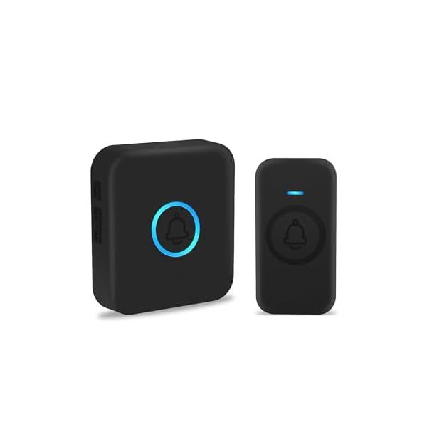 Wireless Doorbell, Classroom Doorbell 1 Receiver + 1 Waterproof Button, with 60 Chimes 5 Levels Volume and LED Flash, 1000ft Range Door Bells for Homes Office Hospital