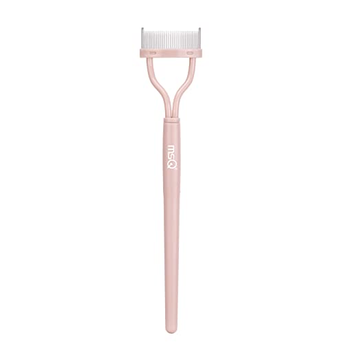 Eyelash Separator Eyelash Comb Lash Separator Tool MSQ Mascara Brush Eyelash Brush Separator Mascara Comb Arc Designed Mascara Applicator With Cover Naked Pink (1PCS)