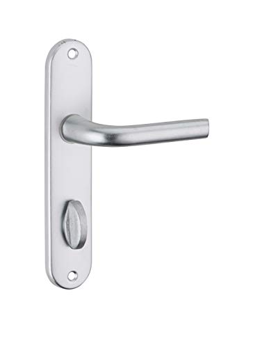 THIRARD - Ensemble de Poignées pour Porte Intérieure - Design Élégant - Finition Anodisé Argent - Usage Salle de Bain et Toilette - Carré 7 mm - Entr'Axes 165 mm