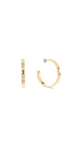 Image of Tommy Hilfiger Jewelry Women's Hoop Earrings in Stainless Steel with Yellow Gold Ion Plating embellished with Crystals - 2781050