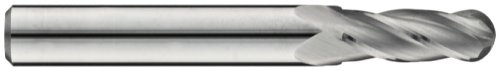 Image of Precision Twist EB3304M Carbide Ball Nose End Mill, Metric, Uncoated (Bright) Finish, Non-Center Cutting, 30 Deg Helix, 4 Flutes, 38.0mm Overall Length, 2.00mm Cutting Diameter, 3mm Shank Diameter