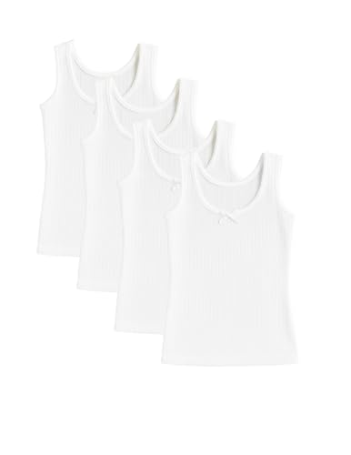 La mejor selección de Tirantes para Niña favoritos de las personas. 49 4 Pack Camisetas Interiores para Niña – 100% Algodón, Suave, Calada, Blanca, Sin Mangas, Transpirable, Cómoda, Ropa Interior Infantil Ligera (MX/US, Numérica, 8, Blanca)