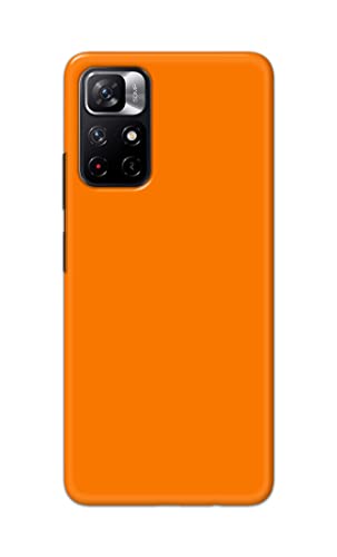 Image of Plain Orange Hard Back Case Cover for Redmi Note 11T 5G / Poco M4 Pro 5G Back Cover -(J5) VNS2229