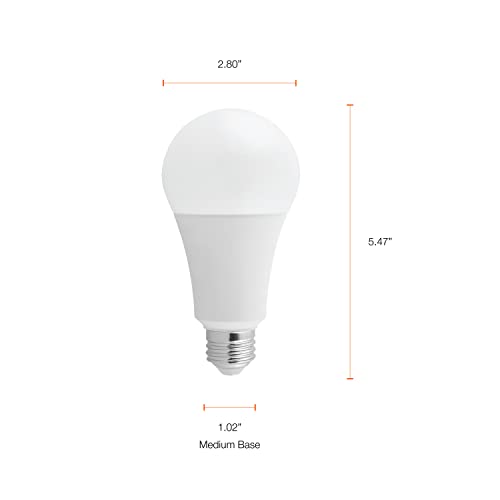 Sylvania Night Chaser Led A21 Light Bulb, 200W = 22W, 10 Year, Non-Dimmable, Super Bright, 5000K, Daylight - 6 Pack (41445) #TOP4