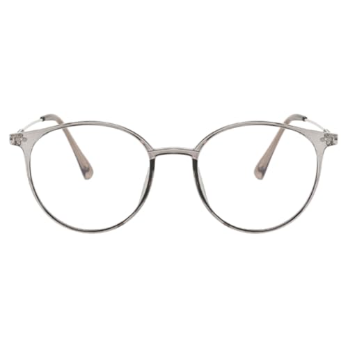 Image of Shiratori Retro Round Blue Light Blocking Glasses for Women Men, Lightweight Metal Temple Eyeglasses