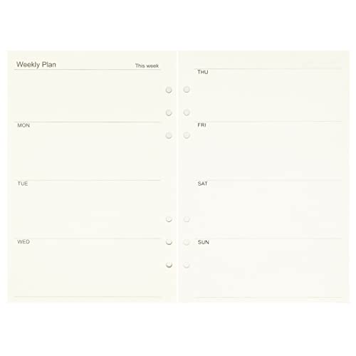 Image of Zelten Loose Leaf Punched Paper Refills Paper for 6 Hole Binder Personal Organizer Diary Notebook Refillable Planner (Weekly Planner,A5 /6 Hole)