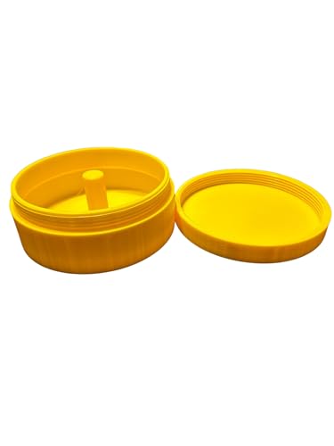 5 Inch Angle Grinder Disc Storage Container, Yellow Portable Wheel Organizer Case for Cutting, Grinding Discs with Threaded Lid,
