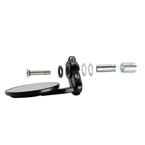 Espejos retrovisores moto redondos para manillar de 7/8 pulgadas negro 5