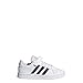 adidas unisex child Grand Court - Kids Sneaker, White/Core Black/White, 11.5 Little Kid US