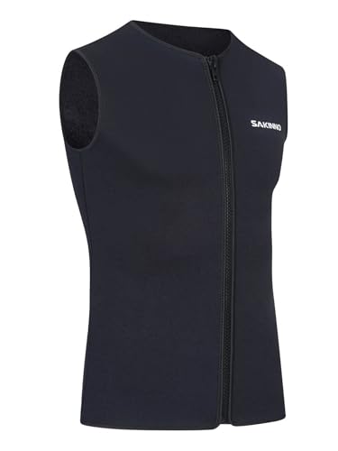 Chaleco profesional para deportes acuáticos para hombre, manga sisa, 3mm neopreno, con cierre frontal térmico miniatura 3