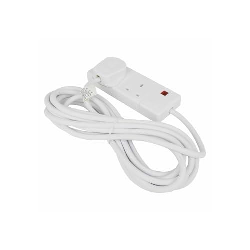Bargain House – Extension Lead –2 Plug Extension Lead Socket – Neon Indicator – Lightweight Design – Long Electric Extension Cable - (6m) (Pack of 1)
