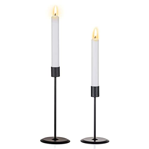 Juego de candelabros, paquete de 2 candelabros de metal retro, candelabros de boda, decoración de mesa, candelabro para bodas, día de San Valentín, cena de cumpleaños, color negro Cover