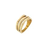 Hey Harper Gold Plated Stacking Ring - Waterproof & Sweatproof - Gift for Women - Everyday Non Tarnish Cute Fashion Circle Ring