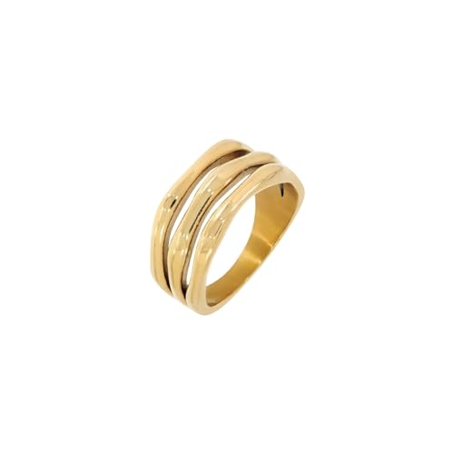 Hey Harper Gold Plated Stacking Ring - Waterproof & Sweatproof - Gift for Women - Cute Fashion Circle Ring