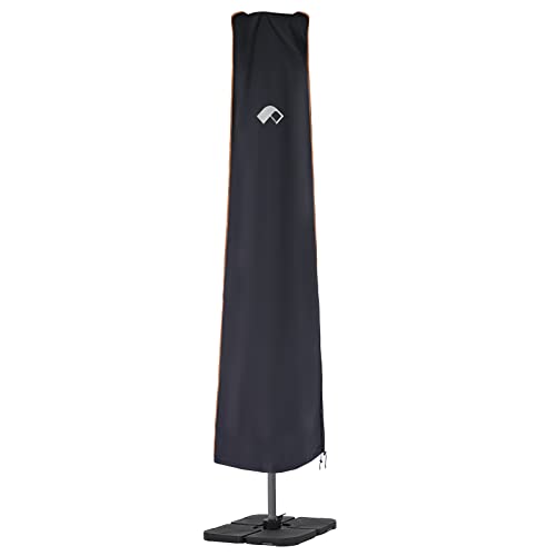 PALON Umbrella Covers for Outdoor Umbrellas 9ft, Waterproof Cover with Zipper, Shrink Drawstring, Oxford Fabric Garden Cover 7.5ft to 11.5ft, Market Umbrella