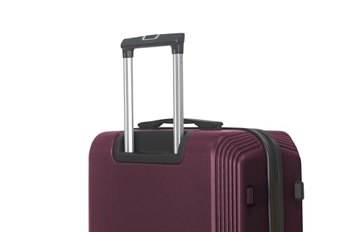 Premium ABS Luggage Set, 3-Piece (20", 24", 28"), Black, with TSA Lock, Telescoping Handle, Silent Spinner Wheels (Purple+ABS)2