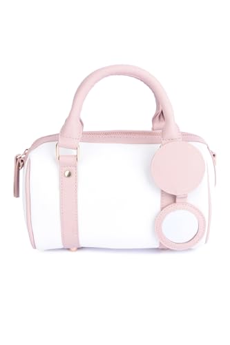 Image of Ceres Mini Duffle Crossbody Bag for Women | Stylish Small Handbag with Top Handle | Adjustable Strap & Attached Travel Mirror | Vegan Leather Satchel Purse | Crossbody Sling Bags