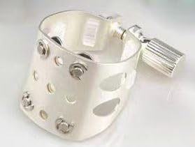Eastern Music Saxophone Hard rubber mouthpiece Soprano alto Tenor metal ligature Ligature cap (Sandblust silver, Alto MPC)