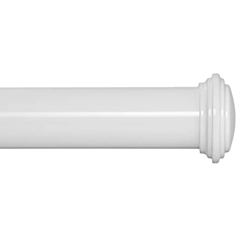 Ivilon Window Curtain Rod Decorative End Cap Design, 1 Inch Rod, 16 to 28 Inch (Side Curtain Rod) White Cover