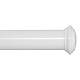 Ivilon Window Curtain Rod Decorative End Cap Design, 1 Inch Rod, 120 to 240 Inch. White