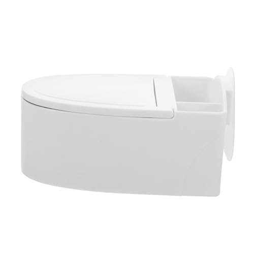 QUMIIRITY Cenicero Retro De Pared Forma De Inodoro, Acero Inoxidable y Plástico, a Prueba De Viento Tapa, para Hombres, Uso Baño y Hogar, Modelo Montado Pared, Práctico y Compacto