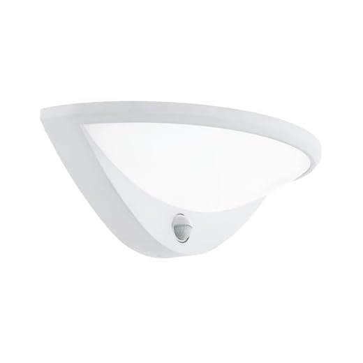 EGLO LED utomhus vägglampa Belcreda, 1 glödlampa för utomhusbruk inklusive rörelsesensor, sensorvägglampa av gjuten aluminium och plast, färg: vit, IP44