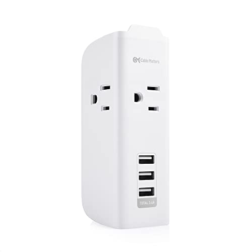Cable Matters Travel 3 Outlet Surge Protector With Usb Charging Ports, Phone Mount And Carrying Bag (Small Surge Protector With Usb, Travel Surge Protector/Mini Surge Protector) In White #TOP7