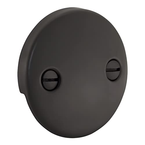2 Hole Bathtub Overflow Plate, 3-3/16 Inches Diameter, Oil Rubbed Bronze