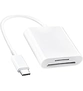 USB C SD Card Reader for iPhone 15/Mac/iPad, Doule Slot USB Type C to SD/TF Card Adapter Supports...