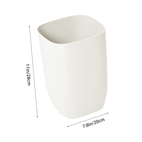 Caneca para basura rectangular blanca para dormitorio y cocina miniatura 2