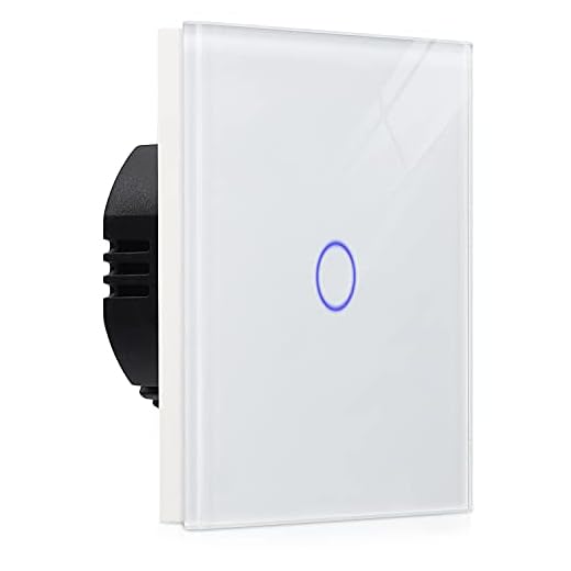 Navaris interruptor táctil de pared - Interruptor de luz con pantalla táctil - Pulsador de cristal - Conmutador con sensor de tacto en blanco