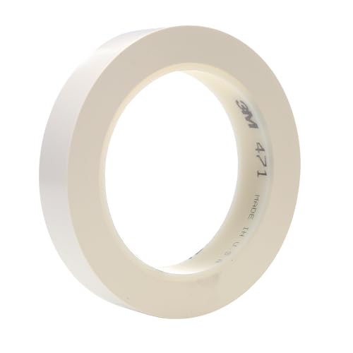 Image of 3M Vinyl Tape 471, White, 3 /4 in x 36 yd, 5.2 mil, 1 Roll, White Floor Tape, Paint Alternative for Floor Marking, Social Distancing, Color Coding, Safety Marking