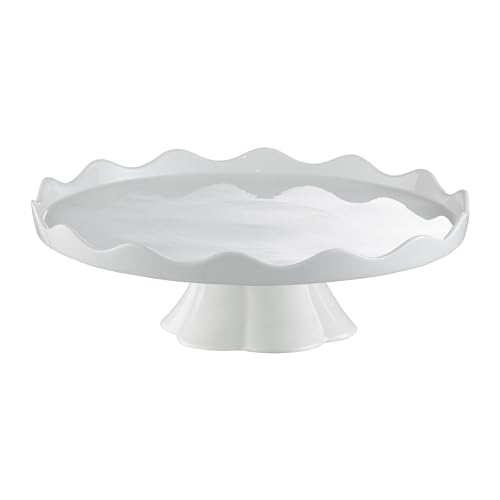 AMBITION Tortenständer mit Rand ⌀ 30 cm Tortenplatte mit Fuß weiß...