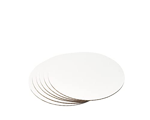 DecoPac Round Cake Board, Waxed Greaseproof finish, Sturdy Corrugated Cake Board, Pack of 6, White - 10 Inch - Thumbnail 5