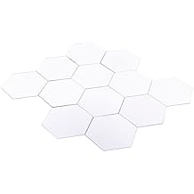 12PCS Hexagon Acrylic Wall Stickers, Removable DIY Wall Sticker, Mirror Wall Stickers Art Wall Sheet Plastic Removable for Bathroom Bedroom Living Room TV Background Wall Decoration