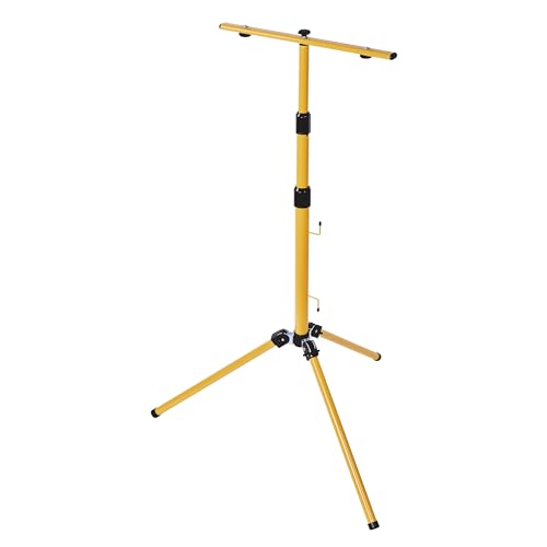 EMOS ZS9510 Stativ für 2 Strahler, Ständer für 2 Halogen- oder LED-Scheinwerfer, Gelb, 14 x 12 x 63 cm