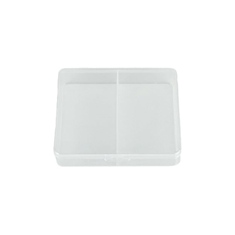 cenryusa Caja de almacenamiento de plástico transparente con 2 rejillas, vitrina multiusos para almacenar cuentas de plástico, cajas de almacenamiento de joyas
