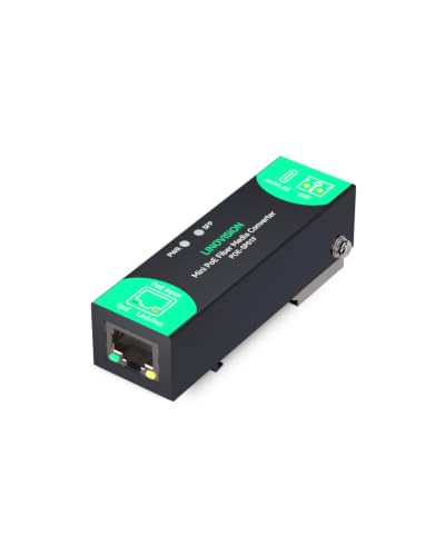 LINOVISION Mini Gigabit Fiber Media Converter Powered by PoE or Type-C with 1RJ45 Port and 1SFP for Long-Distance Ethernet Extension Over Fiber