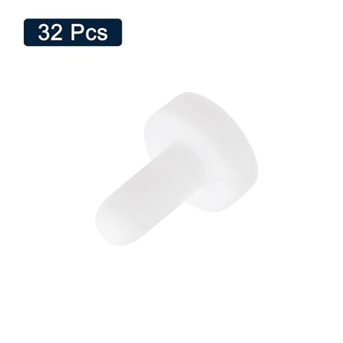 Image of uxcell 32 Pieces White Rubber Stopper, 3mm Plug Holes for 2.5-2.8mm /0.1-0.11 inch Hole