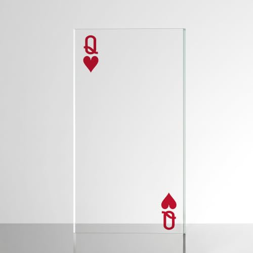 Image of Sticker for Glass & Mirrors| Minimal Vinyl Decal for Bedroom Bathroom & Cafe | Self-Adhesive Waterproof Quote Aesthetic Mirror Sticker | No Mirror Included (Queen of Hearts, Small, Transparent Red)