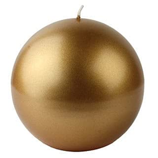 Jeco Metallic 4-inch Ball Candles (Case of 12) Gold